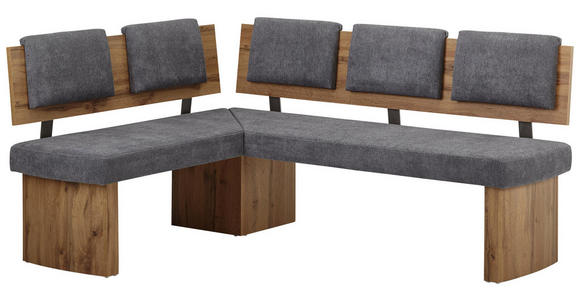 ECKBANK 140/180 cm in Grau, Eichefarben - Eichefarben/Grau, KONVENTIONELL, Holzwerkstoff/Textil (140/180cm) - Cantus