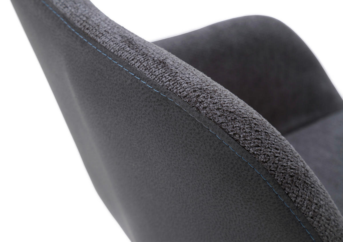 ARMLEHNSTUHL in Holz, Textil Anthrazit, Schwarz  - Anthrazit/Schwarz, Design, Holz/Textil (56/86/64cm) - Lomoco