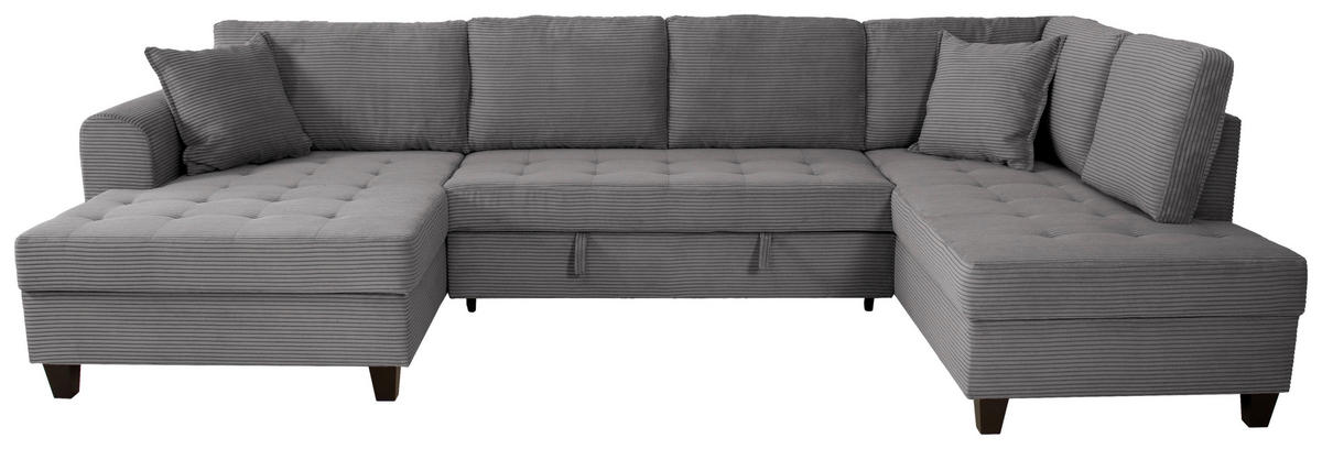 WOHNLANDSCHAFT MORITZ Grau Cord  - Grau, Trend, Textil (155/324/178cm) - P & B