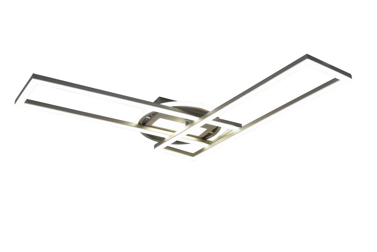 LED-DECKENLEUCHTE Twister 90/24,5/8,5 cm   - Nickelfarben, Basics, Metall (90/24,5/8,5cm)