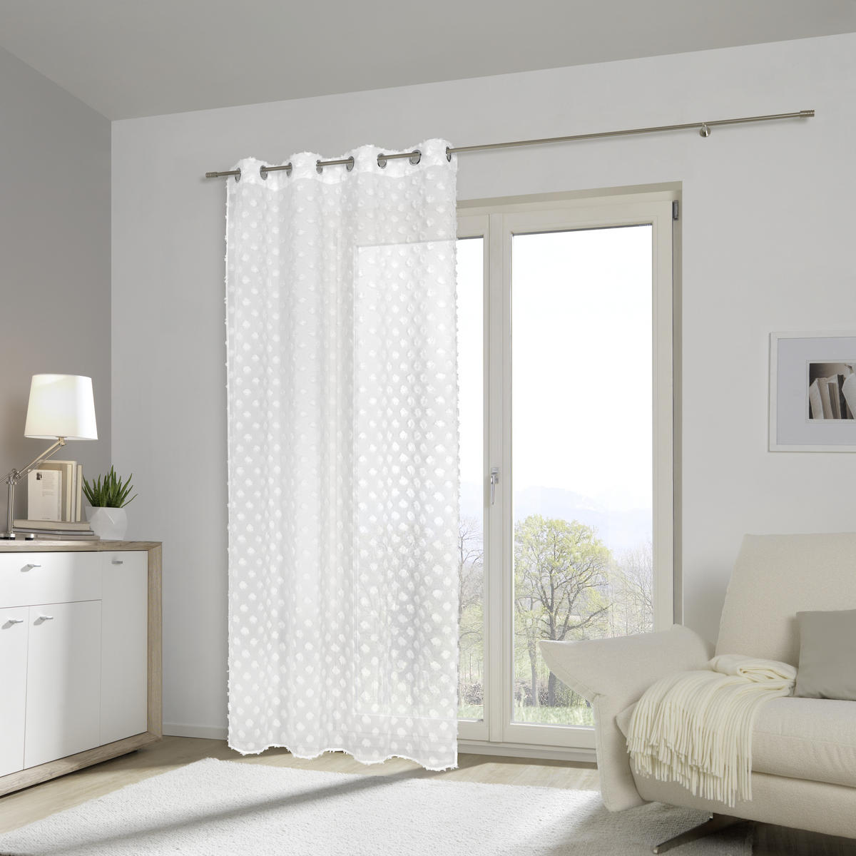 ÖSENSCHAL STINA halbtransparent 140/245 cm   - Weiß, Trend, Textil (140/245cm) - Esposa