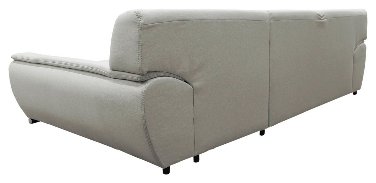ECKSOFA Beige Flachgewebe  - Beige/Silberfarben, Design, Kunststoff/Textil (281/167cm) - MID.YOU