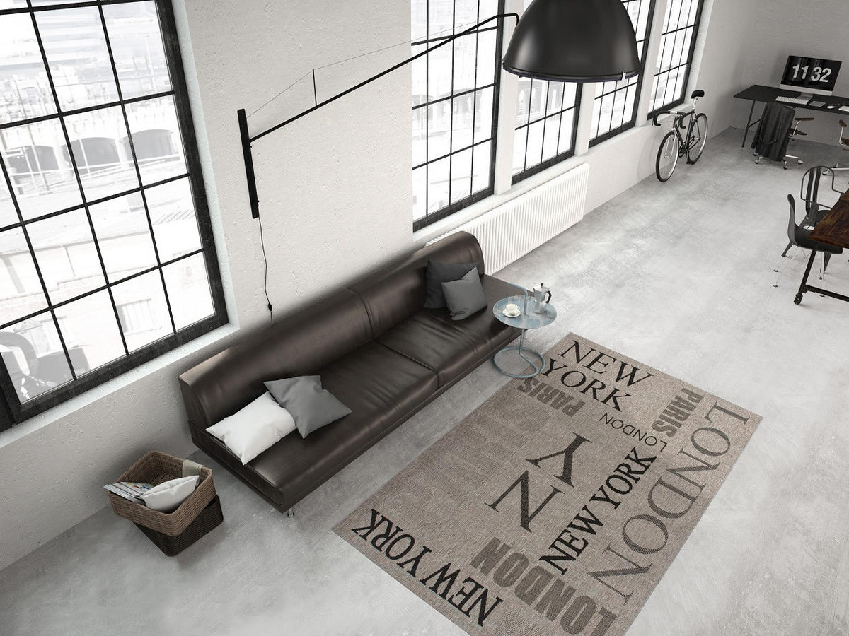 RAVNO TKANI TEPIH  srebrna     - srebrna, Osnovno, tekstil (80/150cm)