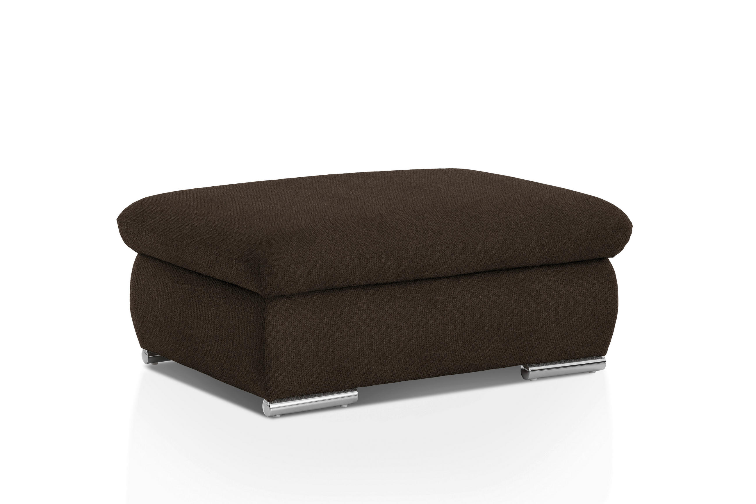 HOCKER in Textil Braun  - Chromfarben/Braun, Design, Textil/Metall (101/45/74cm) - Livetastic