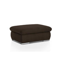 HOCKER in Textil Braun  - Chromfarben/Braun, Design, Textil/Metall (101/45/74cm) - Livetastic