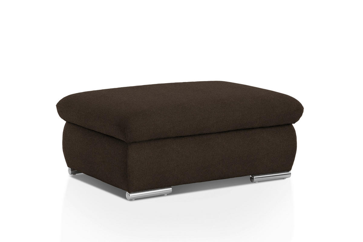 HOCKER in Textil Braun  - Chromfarben/Braun, Design, Textil/Metall (101/45/74cm) - Livetastic
