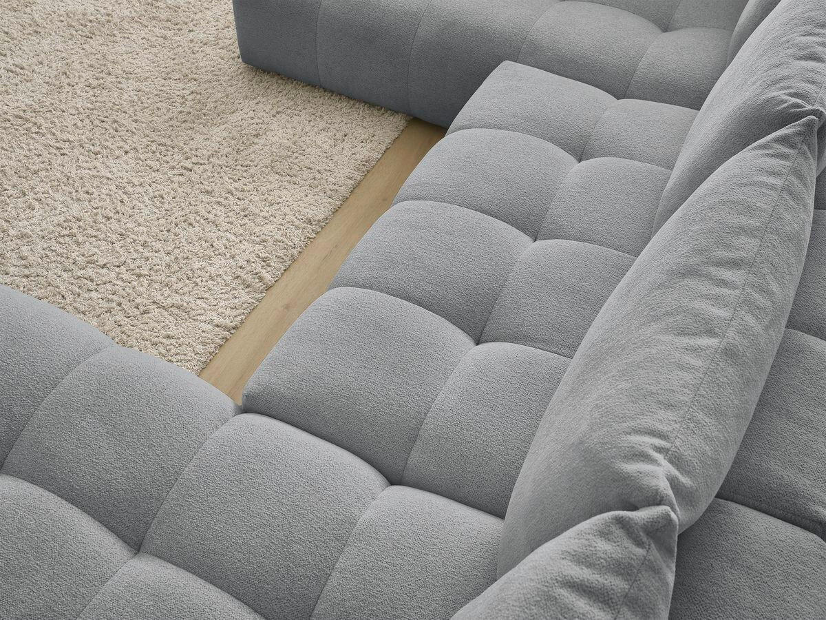ECKSCHLAFSOFA EVEREST  mit Rücken echt, Armteil links, Armteil rechts Flachgewebe Dunkelgrau  - Dunkelgrau/Schwarz, MODERN, Kunststoff/Textil (212/423/198cm)
