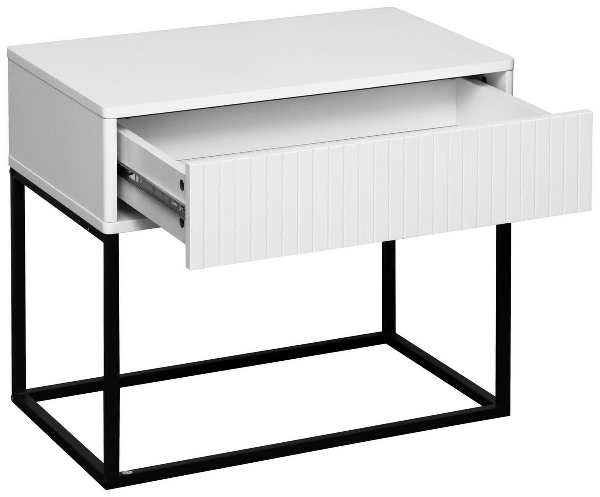 NACHTKÄSTCHEN 60/52/38,5 cm  in Schwarz, Weiß  - Schwarz/Weiß, Design, Holzwerkstoff/Metall (60/52/38,5cm) - Carryhome