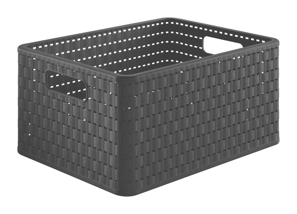 KORB - Dunkelbraun, Basics, Kunststoff (36,8/27,8/19,1cm) - Rotho