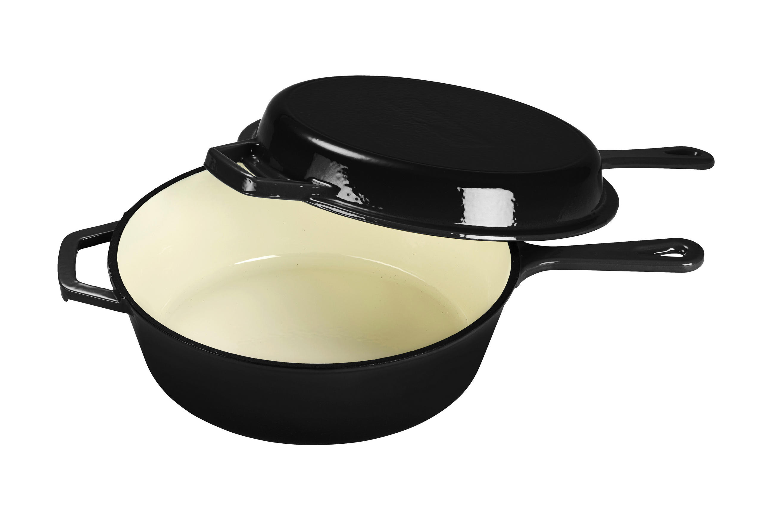 GRYT- OCH KASTRULLSET 2 delar  - svart, Basics, metall (26,5cm) - Echtwerk