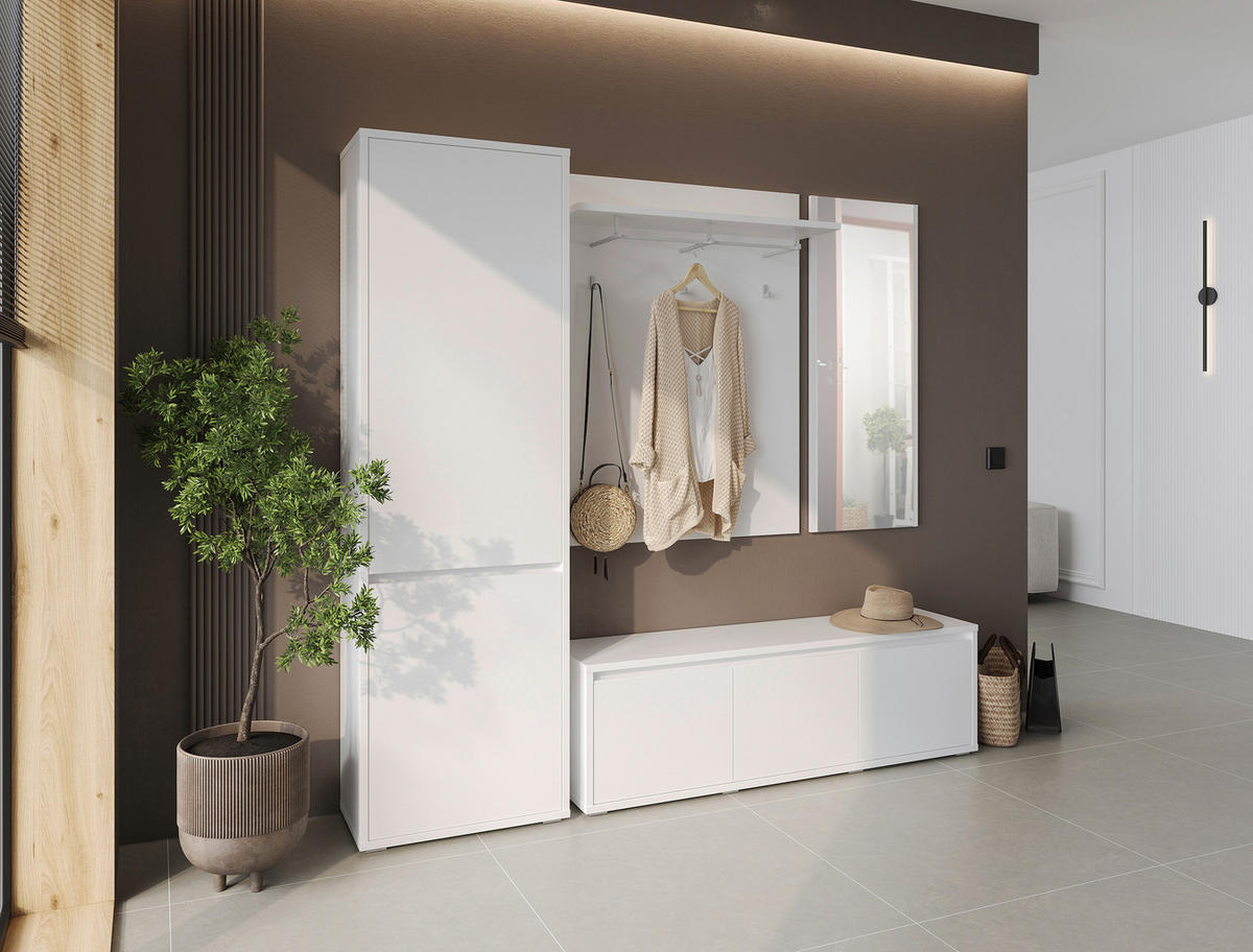 SPIEGEL 44,8/119,5/2 cm  - Weiss, Konventionell, Glas/Holzwerkstoff (44,8/119,5/2cm) - Xora