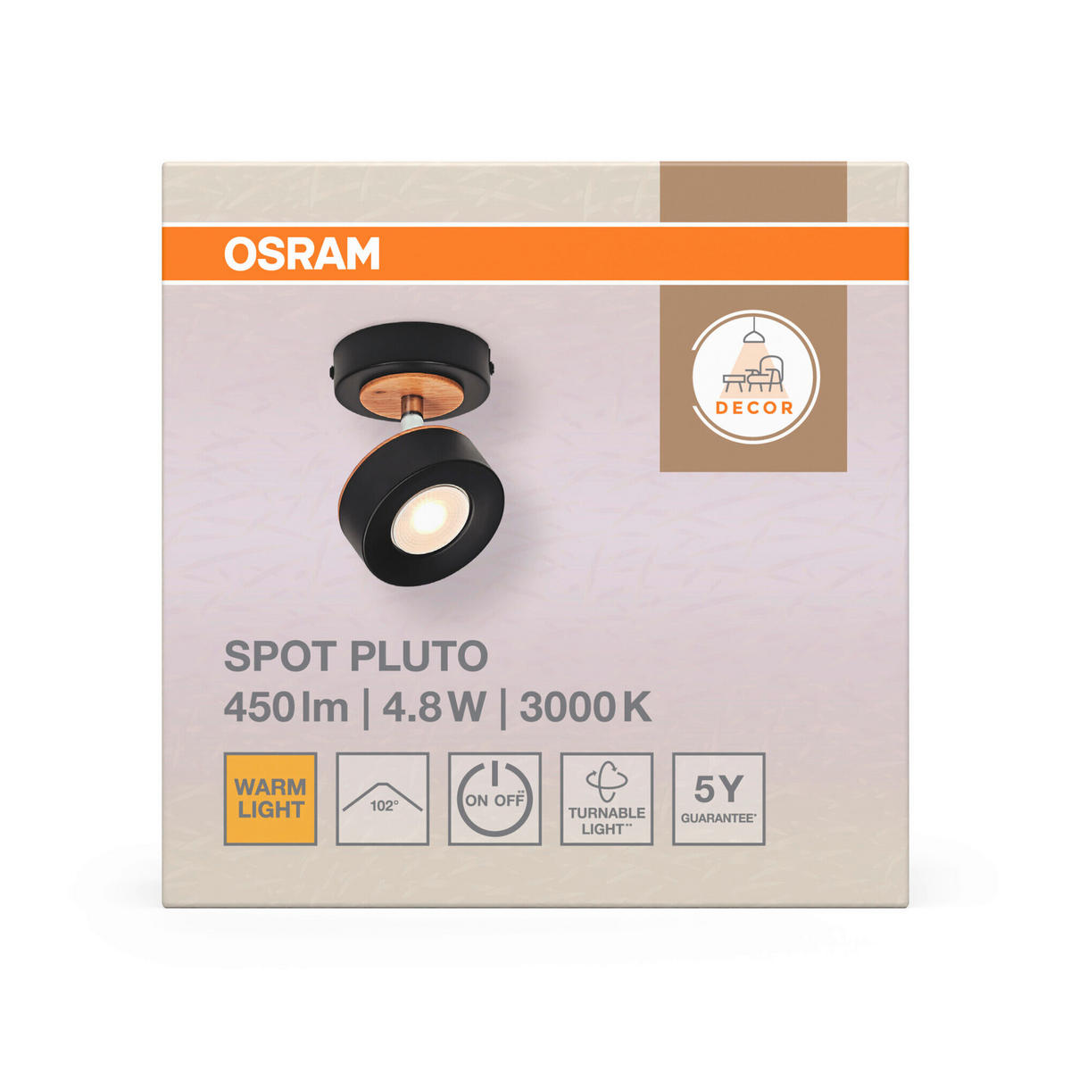 LED-STRAHLER 9/12,2/9 cm   - Schwarz, Design, Holz/Kunststoff (9/12,2/9cm) - Osram