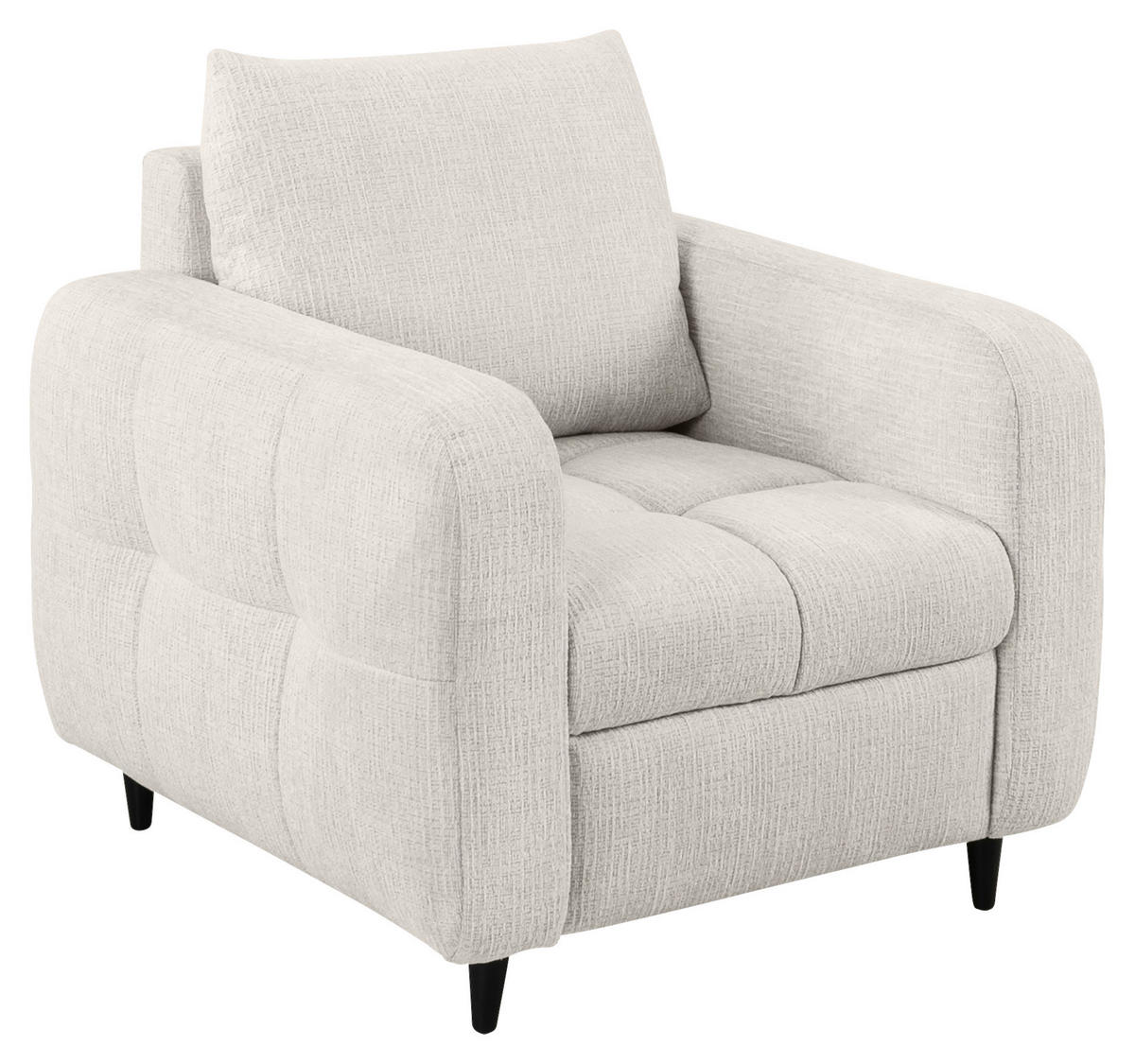 COCKTAILSESSEL Flachgewebe Perlmutt    - Perlmutt/Schwarz, Design, Holz/Textil (90/88/91cm) - Lomoco