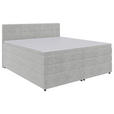 BOXSPRINGBETT 200/200 cm  in Hellgrau  - Hellgrau/Schwarz, KONVENTIONELL, Kunststoff/Textil (200/200cm) - Carryhome