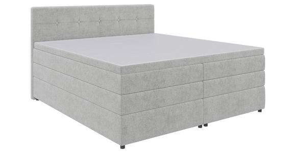 BOXSPRINGBETT 200/200 cm  in Hellgrau  - Hellgrau/Schwarz, KONVENTIONELL, Kunststoff/Textil (200/200cm) - Carryhome