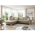 ECKSOFA in Mikrofaser Naturfarben  - Wildeiche/Beige, KONVENTIONELL, Holz/Textil (236/286cm) - Voleo