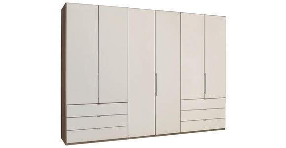 FALTTÜRENSCHRANK in Trüffeleichefarben, Magnolie - Chromfarben/Magnolie, KONVENTIONELL, Glas/Holzwerkstoff (300/216/58cm) - Venda