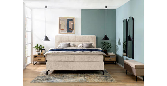 BOXSPRINGBETT 180/200 cm in Champagner - Champagner/Schwarz, Design, Textil/Metall (180/200cm) - Esposa