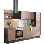 KÜCHENBLOCK XO 15 290 cm  in Graphitfarben, Eichefarben, Altrosa  - Edelstahlfarben/Eichefarben, Design, Holzwerkstoff/Metall (290cm) - Xora