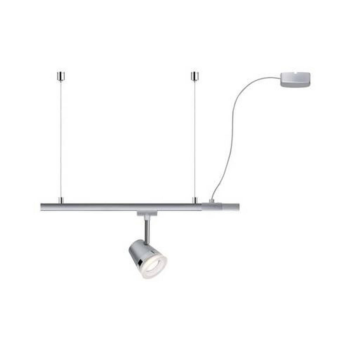 SCHIENENSYSTEM-EINSPEISER - Chromfarben, Basics, Kunststoff/Metall (70cm) - Paulmann