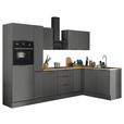 ECKKÜCHE 300/165 cm  in Graphitfarben  - Schwarz/Graphitfarben, Basics, Holzwerkstoff/Metall (300/165cm) - Xora