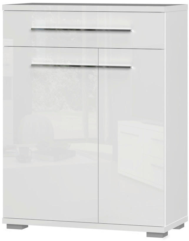 OMARA ZA ČEVLJE bela, bela, visoki sijaj - bela/visoki sijaj, Moderno, umetna masa/leseni material (76/101/35cm) - Voleo