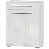 OMARA ZA ČEVLJE bela, bela, visoki sijaj - bela/visoki sijaj, Moderno, umetna masa/leseni material (76/101/35cm) - Voleo