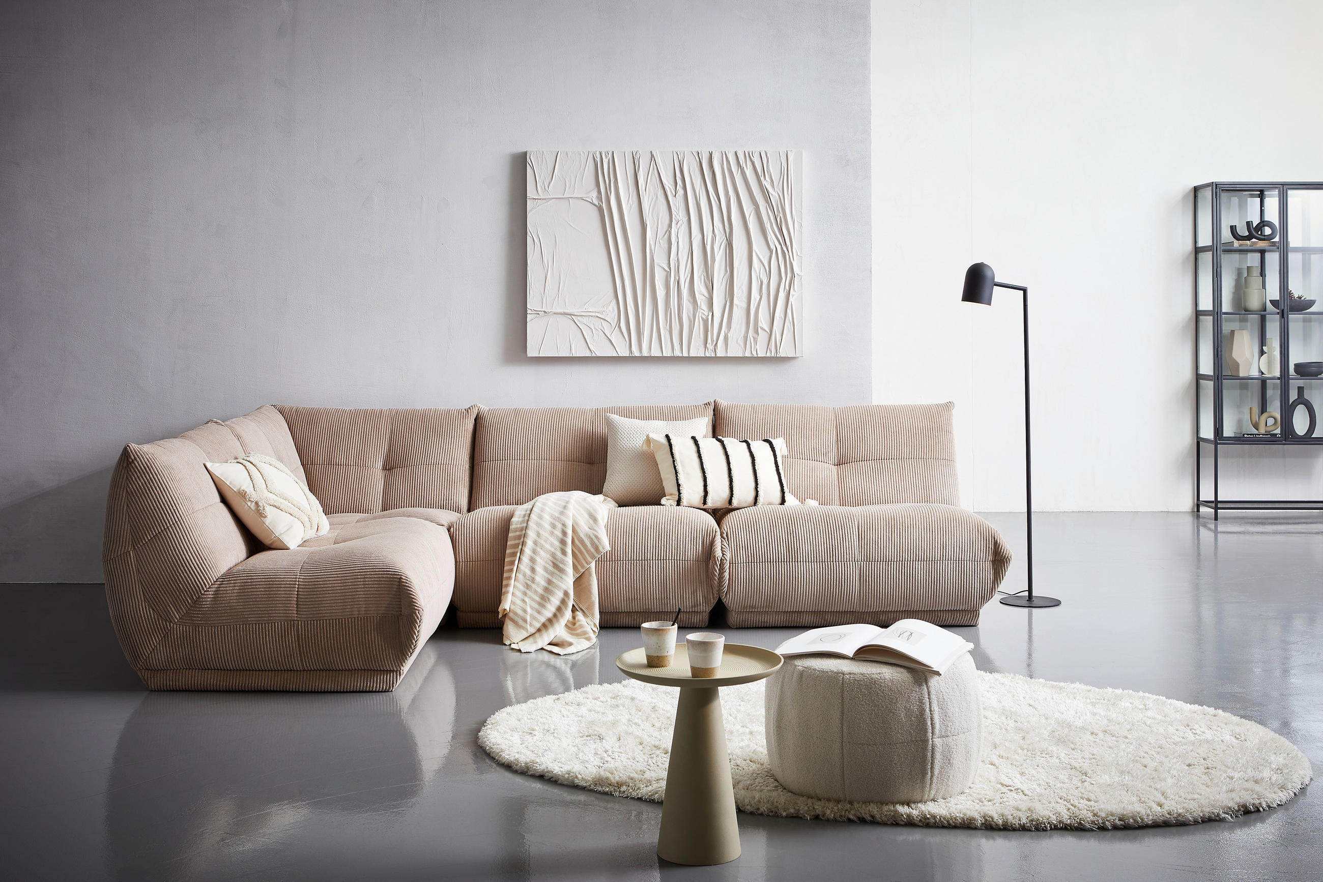 SOFAELEMENT Cord Taupe - Taupe, Trend, Textil (105/80/112cm) - Livetastic