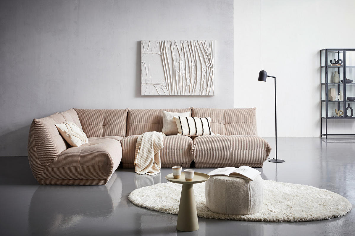 SOFAELEMENT GISELLE Cord Taupe  - Taupe, Trend, Textil (105/80/112cm) - Livetastic