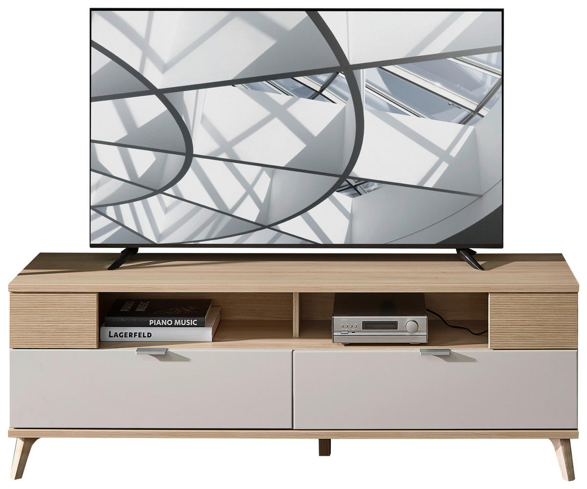 TV DIEL, farba duba, kašmírová, 160/56/44 cm - kašmírová/farba duba, Basics, kov/kompozitné drevo (160/56/44cm) - Stylife