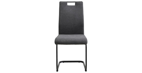 SCHWINGSTUHL  in Eisen Webstoff  - Anthrazit/Schwarz, Design, Textil/Metall (43/98/56cm) - Carryhome