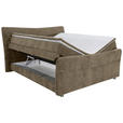 BOXSPRINGBETT 180/200 cm  in Braun  - Chromfarben/Braun, KONVENTIONELL, Textil/Metall (180/200cm) - Esposa