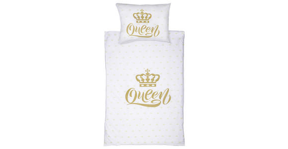 Bettwäsche Queen - Goldfarben/Weiß, MODERN, Textil - Luca Bessoni