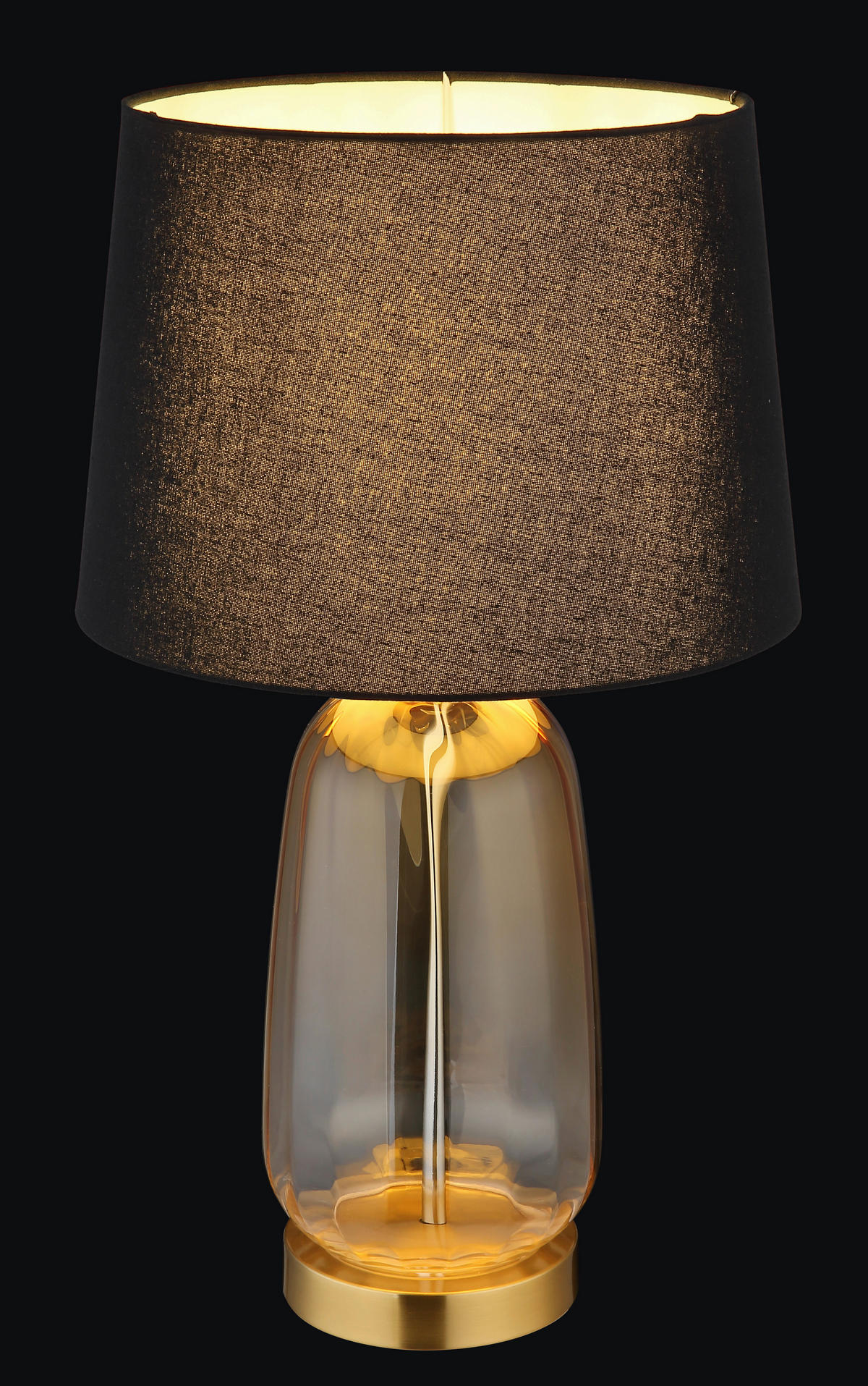 TISCHLEUCHTE - Klar/Messingfarben, Konventionell, Glas/Textil (30/52cm) - Globo
