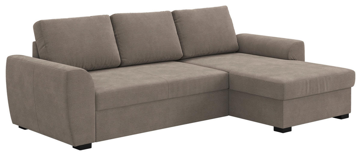 KUTNA GARNITURA tekstil  taupe   - crna/taupe, Trend, tekstil/plastika (253/154cm) - MID.YOU
