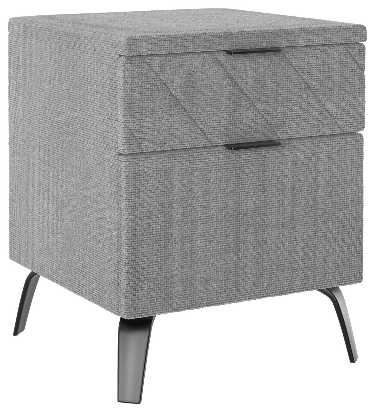NACHTSCHRANK 44/55/44 cm  - Hellgrau/Schwarz, Design, Textil/Metall (44/55/44cm) - Esposa