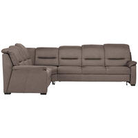 ECKSOFA  in Mikrofaser Graubraun  245/303 cm  - Graubraun/Schwarz, KONVENTIONELL, Holz/Textil (245/303cm) - Beldomo Comfort