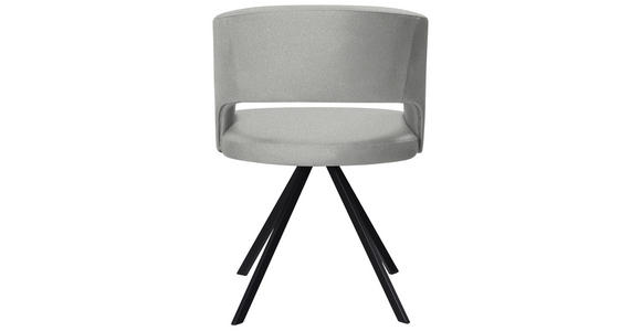 ARMLEHNSTUHL in Stahl Samt - Creme/Schwarz, KONVENTIONELL, Textil/Metall (56/84/59cm) - Moderano