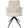 ARMLEHNSTUHL  in Eisen Jacquard  - Beige/Schwarz, Design, Textil/Metall (59/89,5/63cm) - Novel