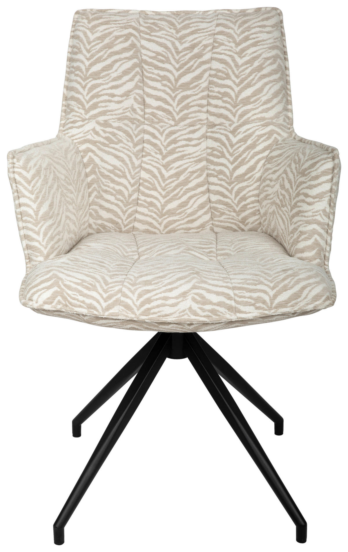 ARMLEHNSTUHL  in Eisen Jacquard  - Beige/Schwarz, Design, Textil/Metall (59/89,5/63cm) - Novel