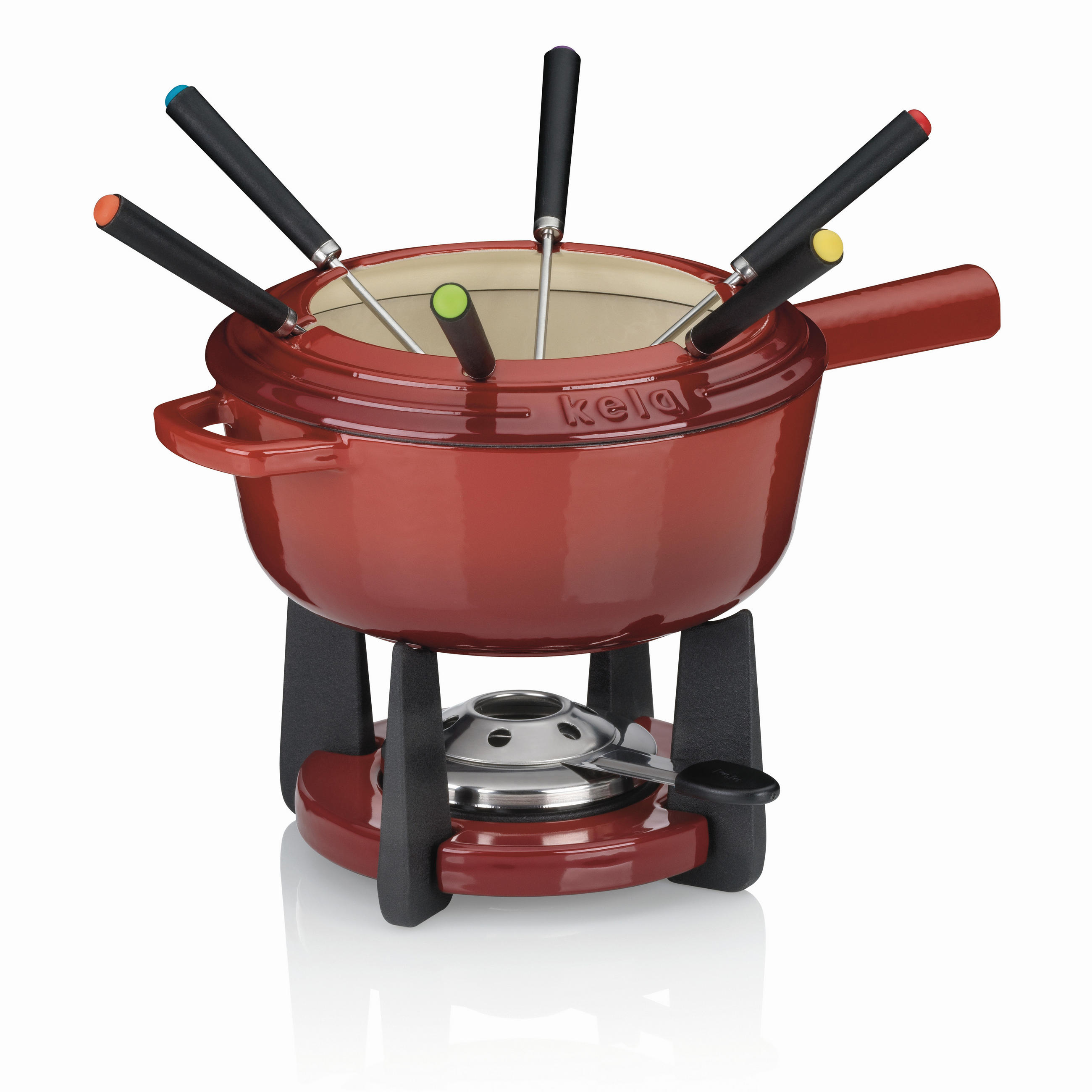 FONDUESET Calido  - Rot, KONVENTIONELL, Metall (20/20cm) - Kela