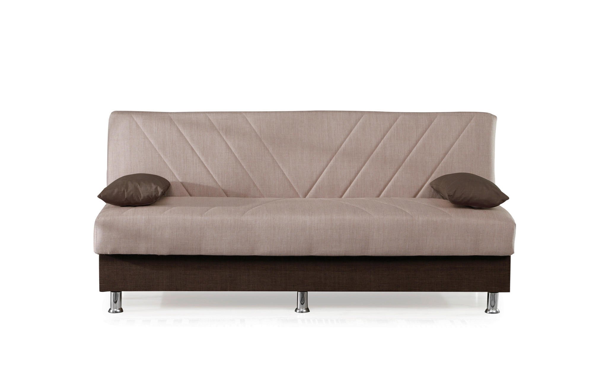 SCHLAFSOFA  in Webstoff Beige  - Chromfarben/Beige, Design, Kunststoff/Textil (190/82/82cm) - Livetastic