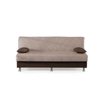 SCHLAFSOFA  in Webstoff Beige  - Chromfarben/Beige, Design, Kunststoff/Textil (190/82/82cm) - Livetastic
