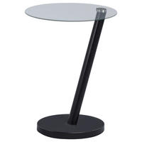 BEISTELLTISCH 40/30/50 cm Schwarz oval  - Schwarz, Design, Glas/Metall (40/30/50cm)