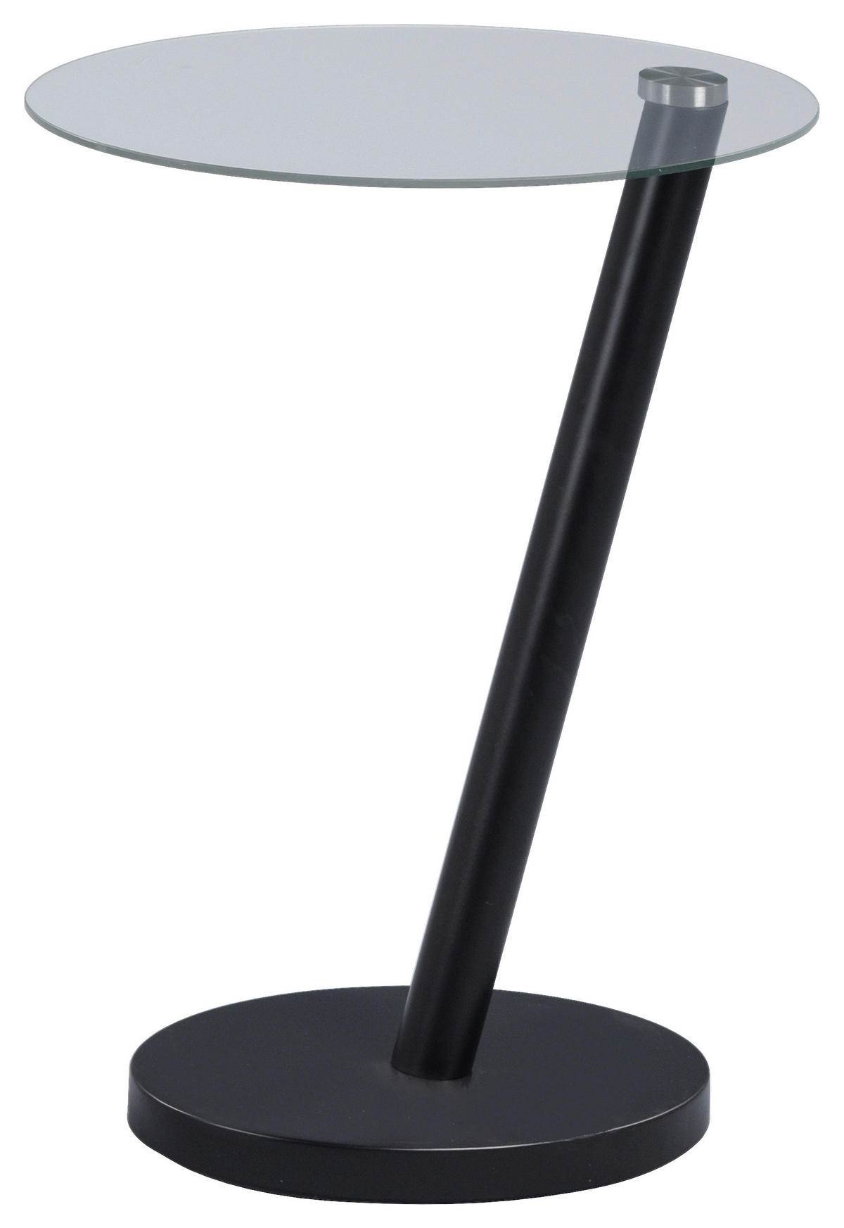 BEISTELLTISCH 40/30/50 cm Schwarz oval  - Schwarz, Design, Glas/Metall (40/30/50cm)