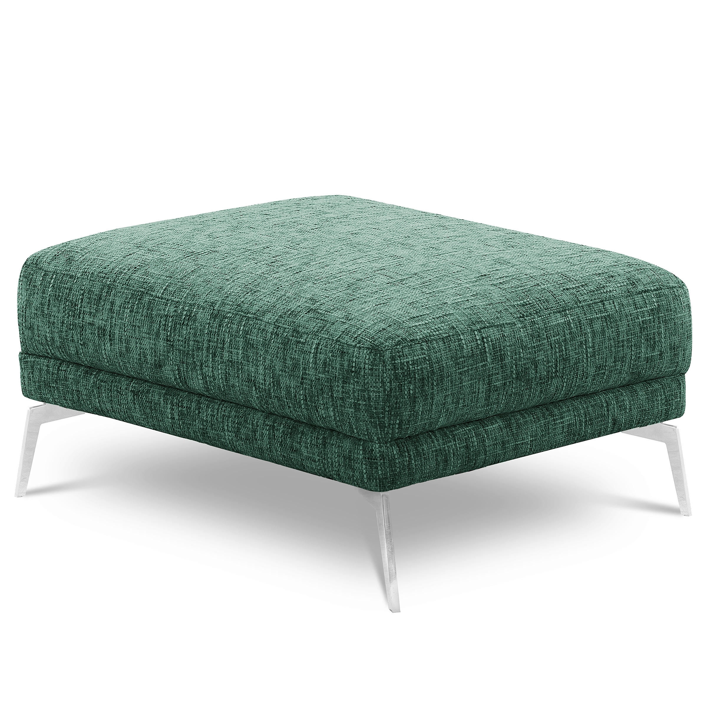 HOCKER SPRING Webstoff Grün  - Chromfarben/Grün, Design, Textil/Metall (96/45/80cm) - P & B