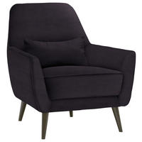 SESSEL in Mikrofaser Dunkelgrau  - Dunkelgrau/Schwarz, Modern, Holz/Textil (77/86/80cm) - Carryhome