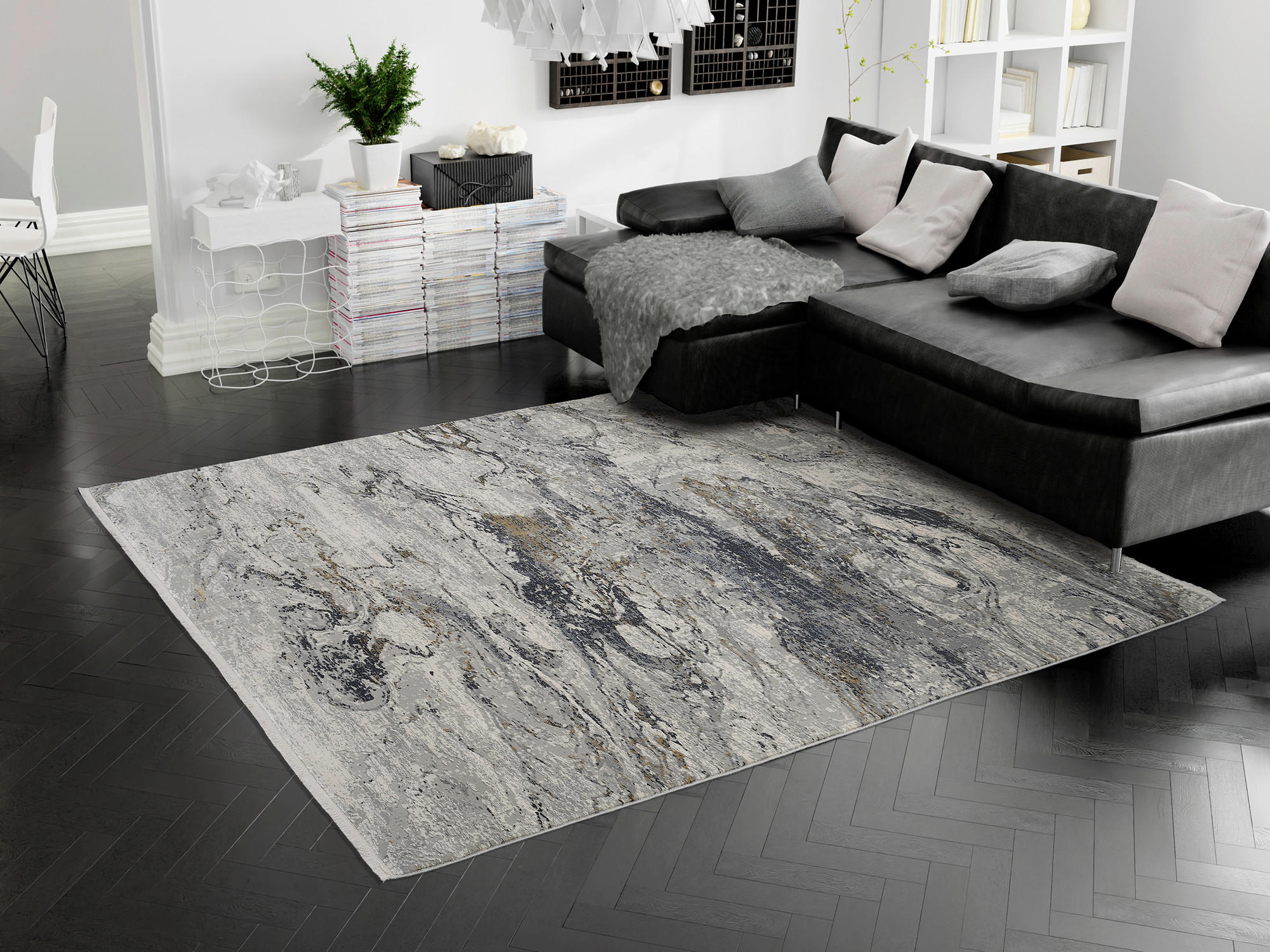 WEBTEPPICH 240/340 cm Lille Grau, Goldfarben  - Goldfarben/Grau, Design, Textil (240/340cm) - Dieter Knoll