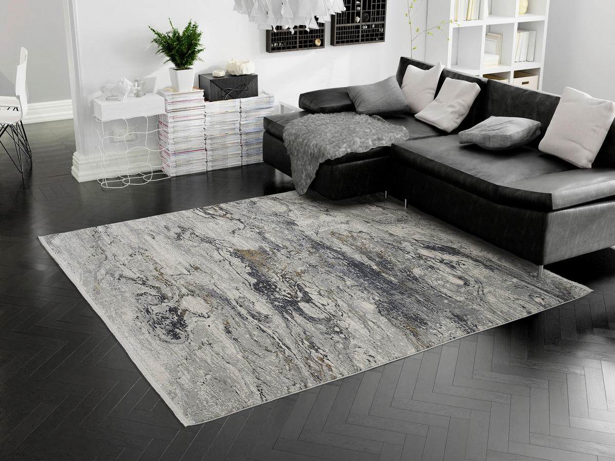 WEBTEPPICH 240/340 cm Lille Grau, Goldfarben  - Goldfarben/Grau, Design, Textil (240/340cm) - Dieter Knoll