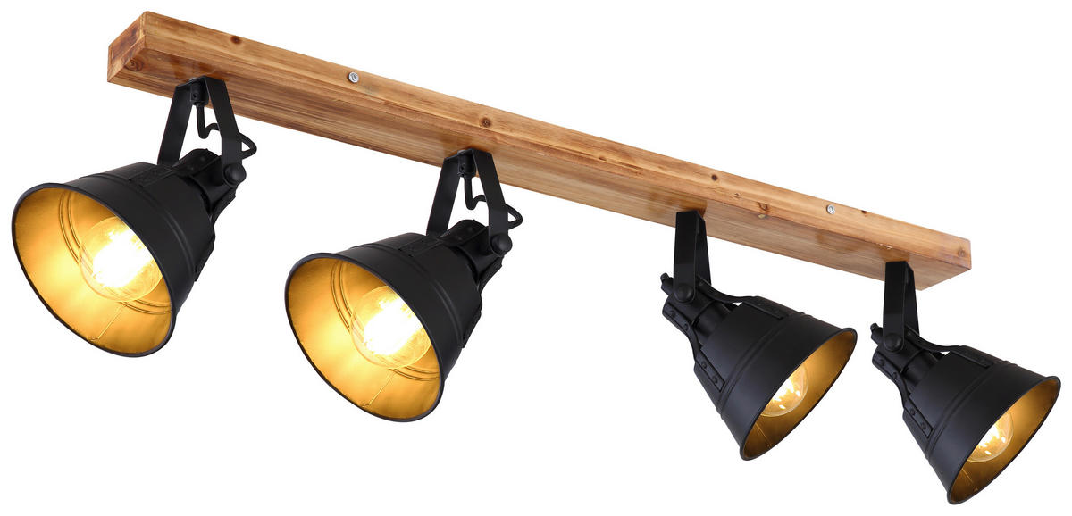 STRAHLER Günther 82/24 cm   - Goldfarben/Schwarz, Natur, Holz/Metall (82/24cm) - Globo